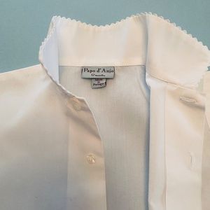 Papo d'Anjo Cotton Shirt with Rick Rack Collar Size 12 Months